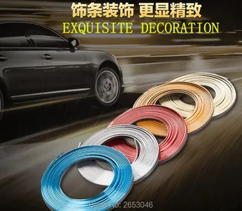 

5M Car Interior Mouldings Trims Decoration Line Strips Car-styling Door Dashboard Air Outlet Decorative Stickers Car Accessories