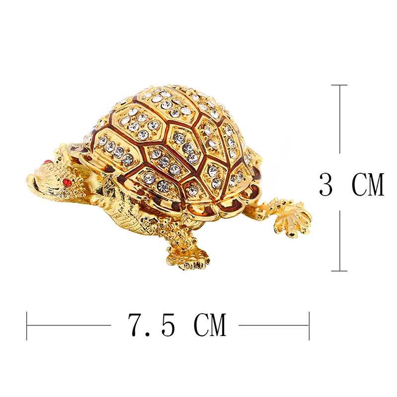 H& D черепаха навесной брелок коробка фигурка ручной работы Золотая черепаха Bejeweled Свадебные ювелирные изделия для хранения коллекционные Рождество подарок на день рождения