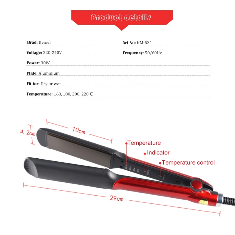 Alisador de Cabelo em Cerâmica Ferro do Cabelo Liso do Cabelo Profissional Endireitar Curler Steamer Vapor Ferro Costura Hair Styling Ferramenta Km531 9 Beleza e saúde