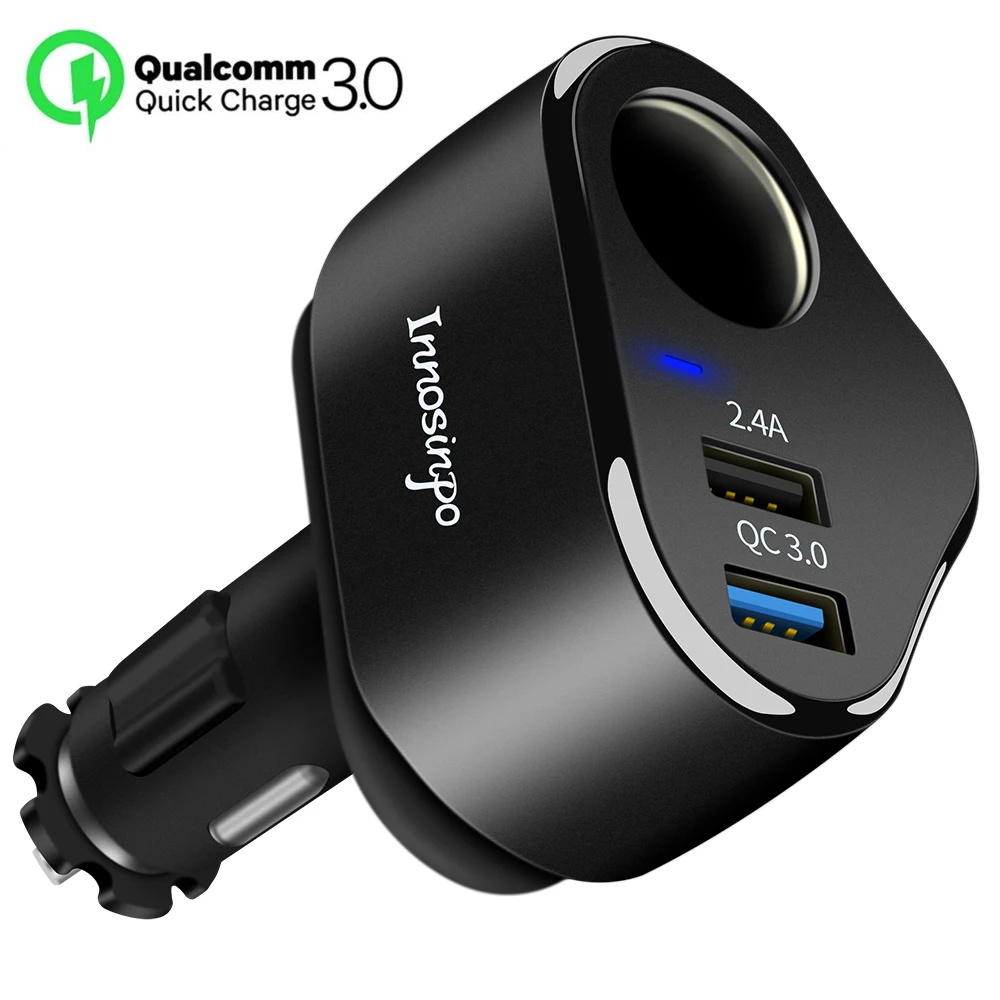 Автомобиль Зарядное устройство USB адаптер прикуривателя Quick Charge 3,0, 40 Вт/4.8A Dual USB для iPhone, samsung, LG, gps, Dashcam и Другое устройства