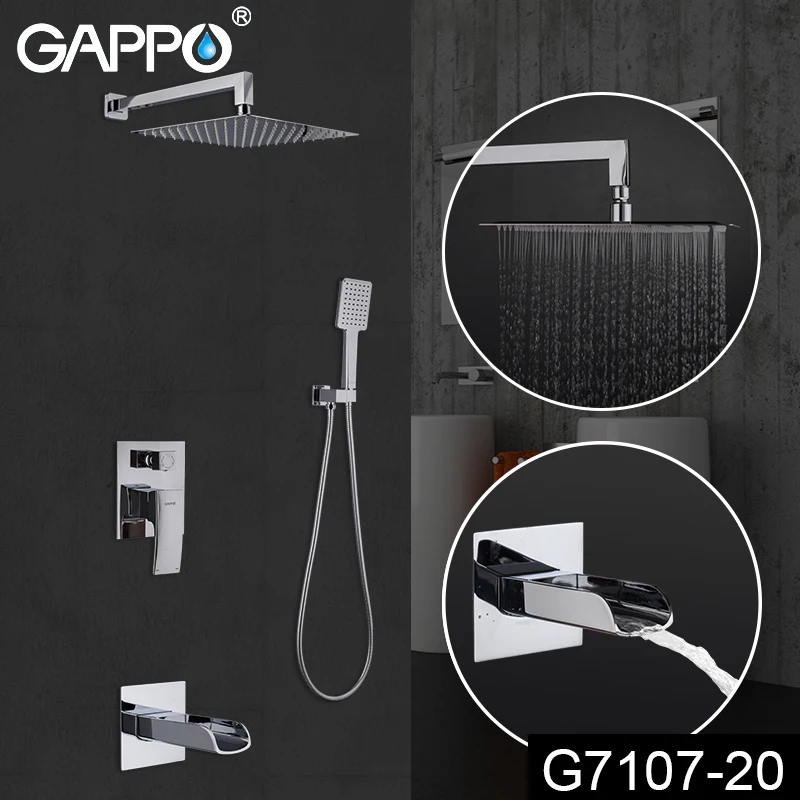 Günstig GAPPO Dusche System bad dusche wasserhahn wasserhahn bad mischer badewanne wasserhahn set wasserfall dusche set chrome regen dusche kopf