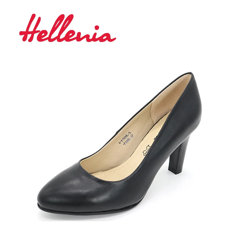 

Hellenia black PU Woman Dress Pump Work shoe pointed toe Thin High Heel 8.5CM Ladies Summer Autumn Shoes Fashion office Shoe