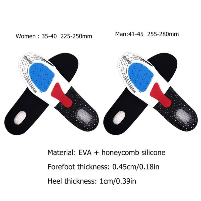 Ортопедические стельки унисекс для спортивной обуви, стельки для бега, гелевые вставки для мужчин и женщин