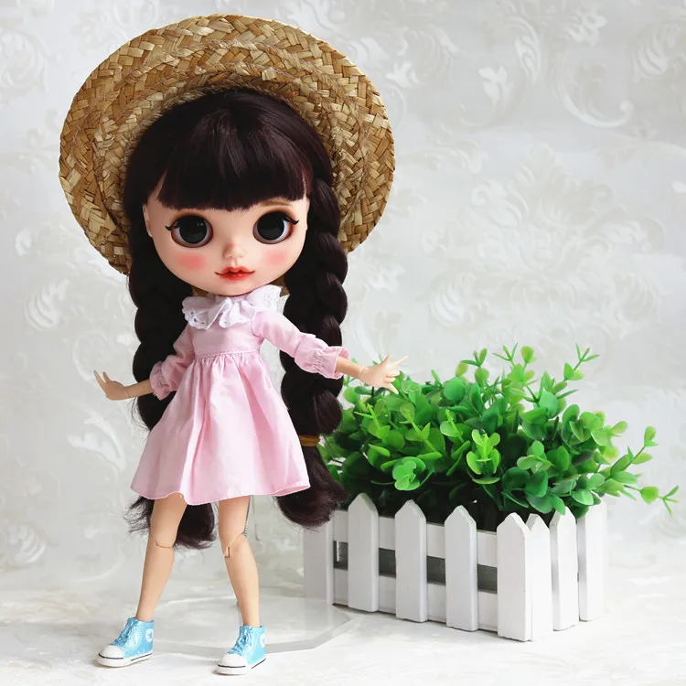 Соломенная шляпа ручной работы для куклы Blyth pullip dal jerryberry 1/3 BJD куклы аксессуары