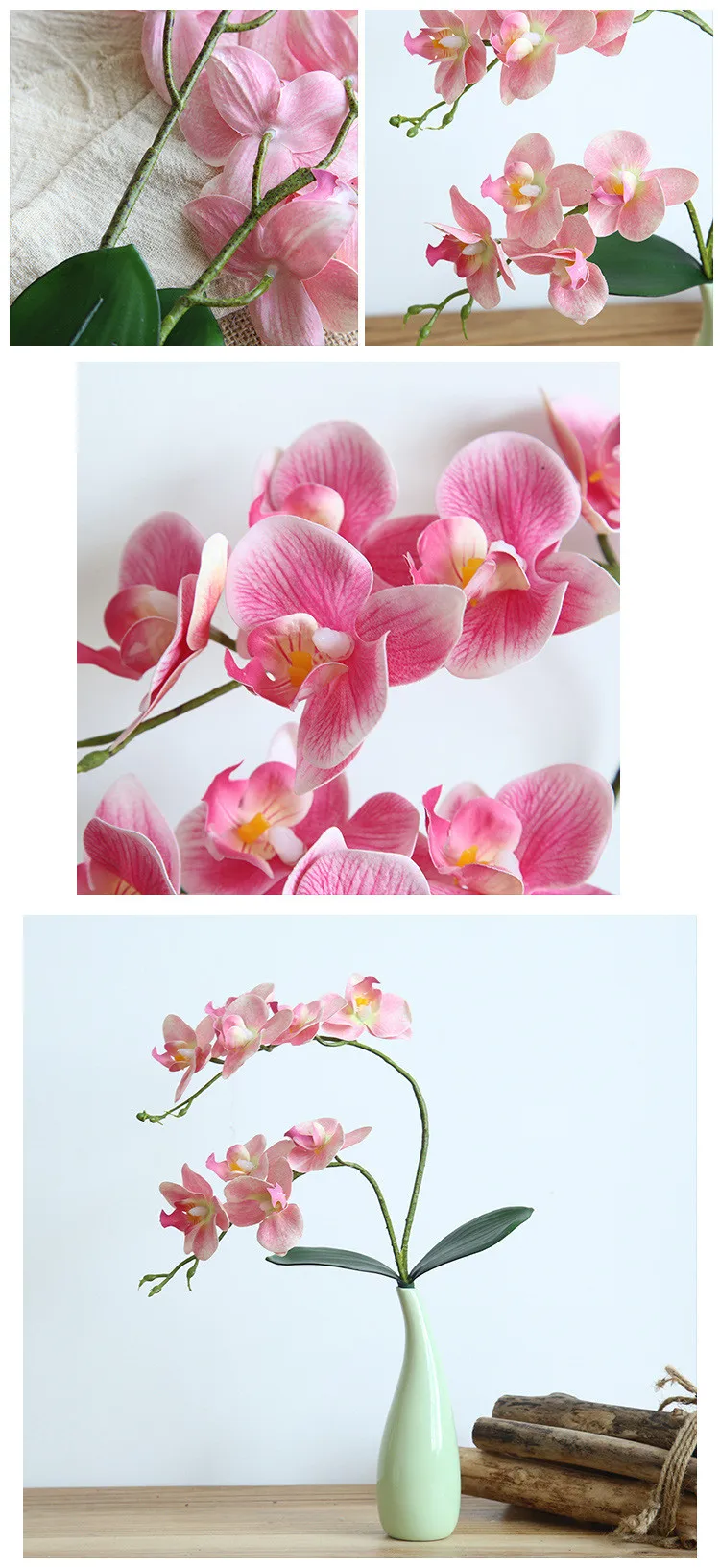 Новые 2 ветки с листом фаленопсис искусственная Цветочная Орхидея домашний Рождественский Декор DIY Свадьба дорога свинец цветок обои с орхидеей
