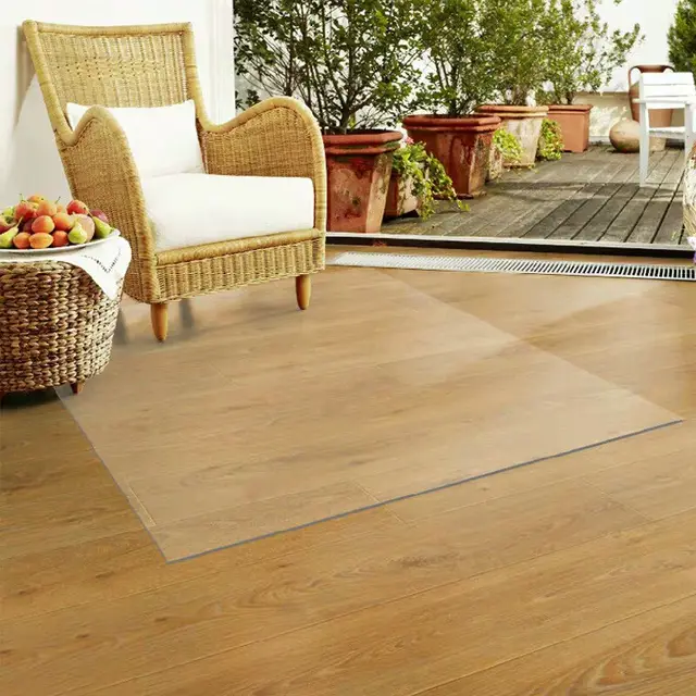 Us 8 51 40 Off Creative Pvc Floor Mat Transpa Carpets Wooden Protection Rugs Chair Mats Carpet Waterproof Rug Decor 1 0mm In