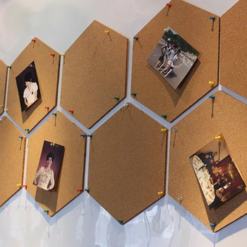 

7pcs/pack DIY Pictures Home Decoration For Photo Soft Board Hexagonal Soft Cork Board Decoration