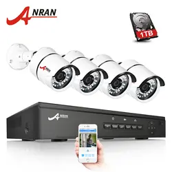 ANRAN 4 канала HD 1080 P PoE камера видеонаблюдения системы 1080 POE NVR, 4x2,0 мегапикселя Крытый защищенная от внешних воздействий ip-камера