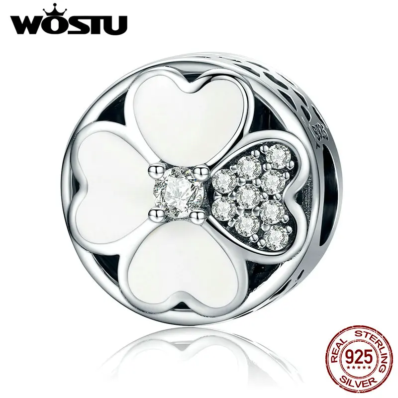 

WOSTU High Quality 925 Sterling Silver Heart Petals Beads Fit Original WOST Charm Bracelet DIY Jewelry Fine Gift BKC250