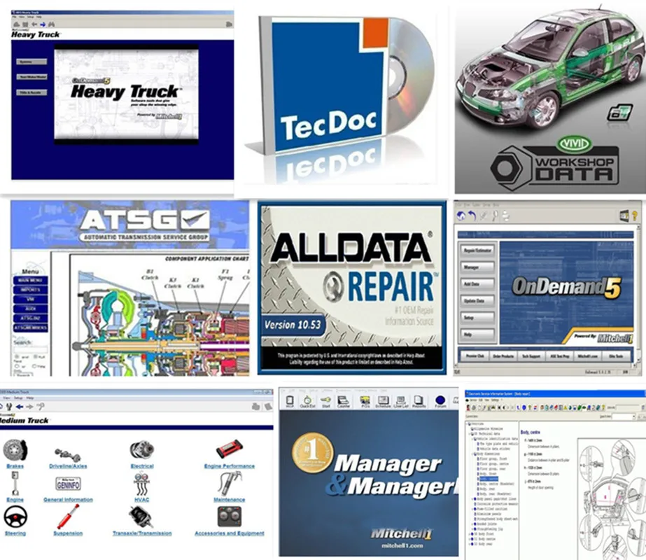 Auto Repair Software ALLDATA 10.53 ALL DATA and Mitchell ondemand Car