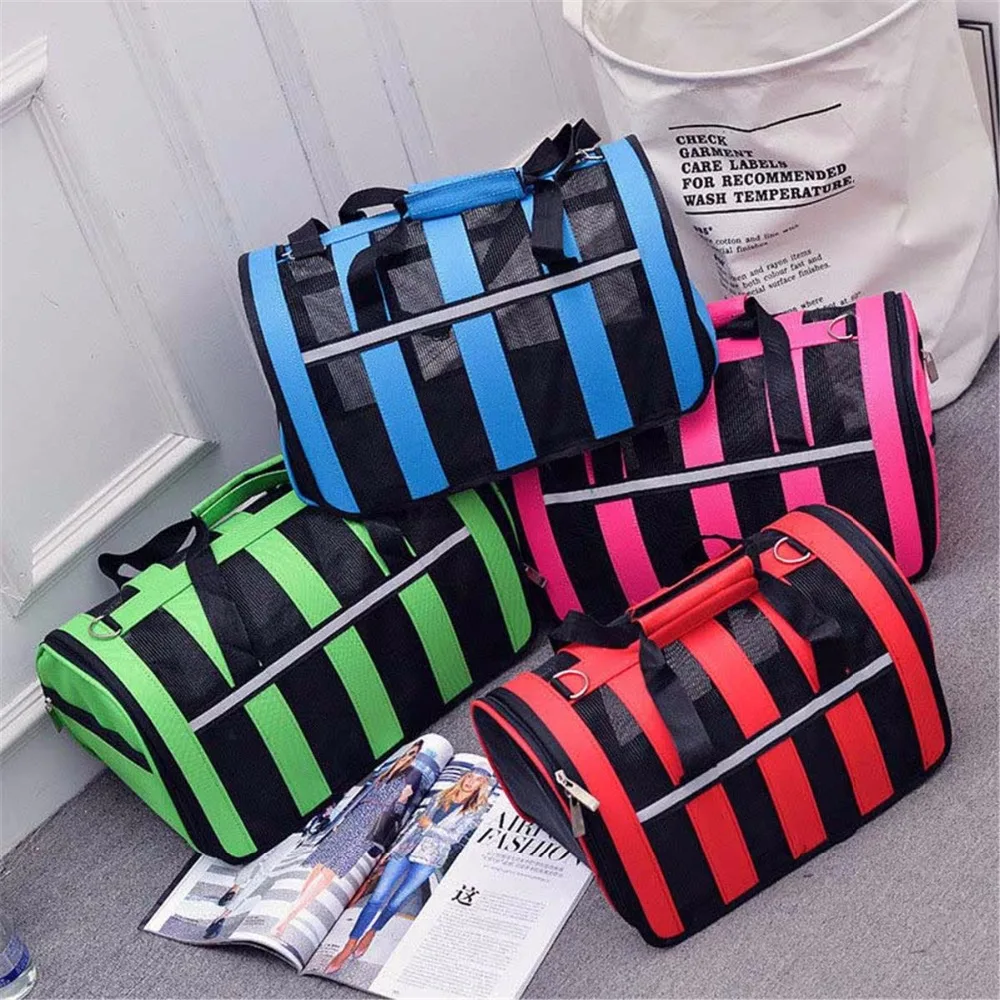 

4 Colors Portable Pet Dog Carrier Bag Oxford Breathable Mesh Puppy Cat Outdoor Traveling Hiking Carring Bag House Kennel Cage