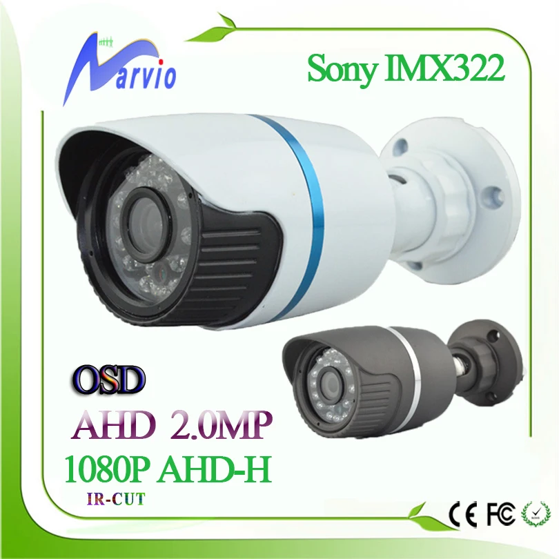 

FUll HD 1080P 2MP IP66 CCTV AHD Camera Multi lauguage OSD Menu, Good Night Vision Sony IMX322 + NVP2441H, Low Illumination
