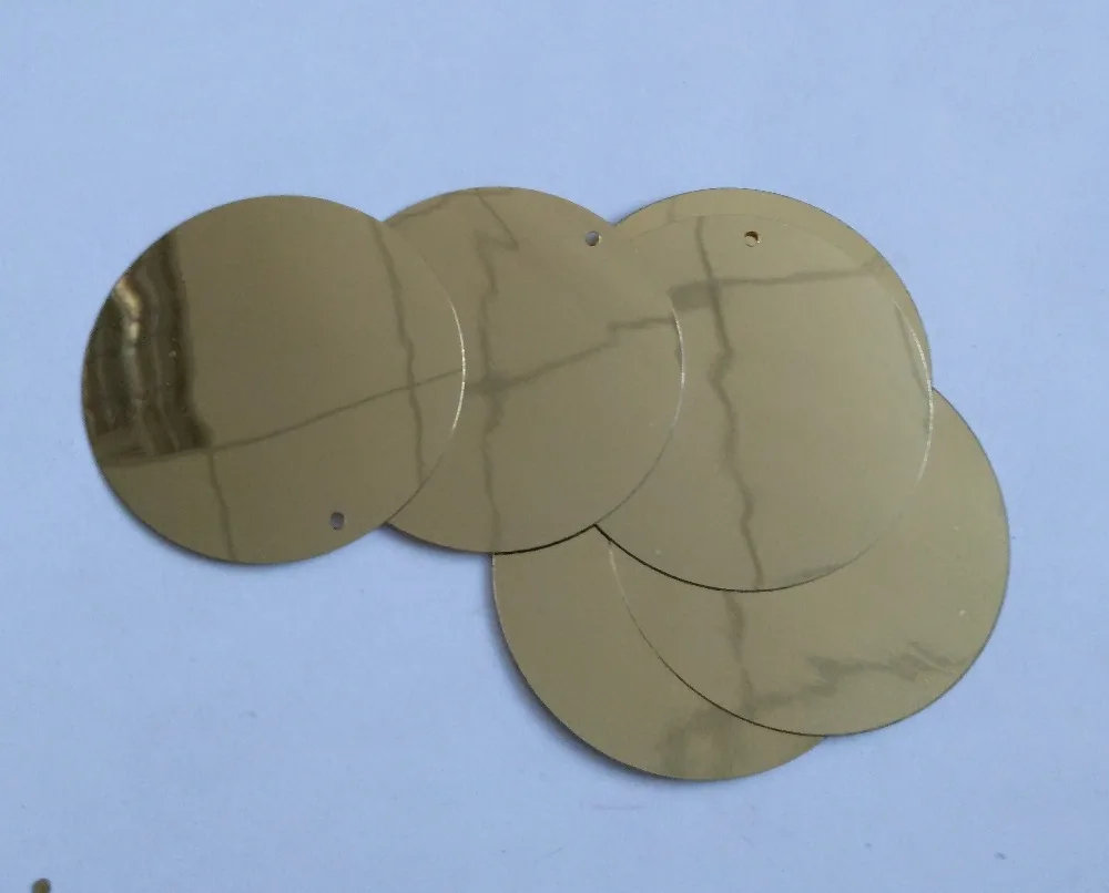

100pcs 50mm Flat round sequins,metallic gold