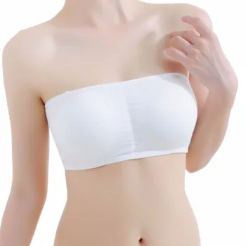 

Women Breathable Spandex Lycra Bras Strapless Solid Wireless Bras Full Cup One Piece Bras Girl Brassiere