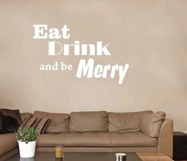 eat drink and be merry wall decal sticker kitchen decor mural quote