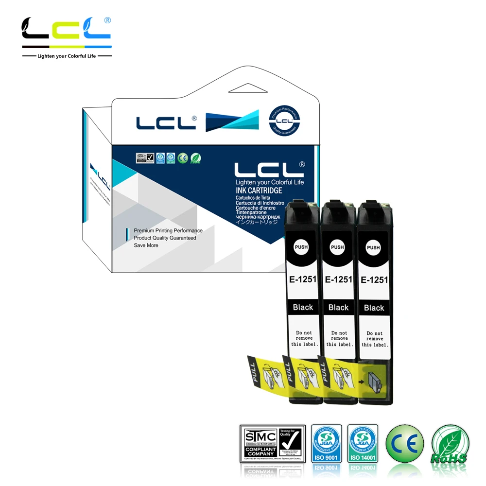 LCL 125 (3 Pack Black) Ink Cartridge Compatible for Epson Stylus NX125/NX127/NX130/NX230/NX420/NX530/NX625/Workforce 320/323/325-in Ink Cartridges from ...