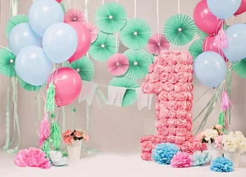 

Paper Flower;balloon Backgrounds for sale Vinyl cloth High quality Computer printed custom backdrops