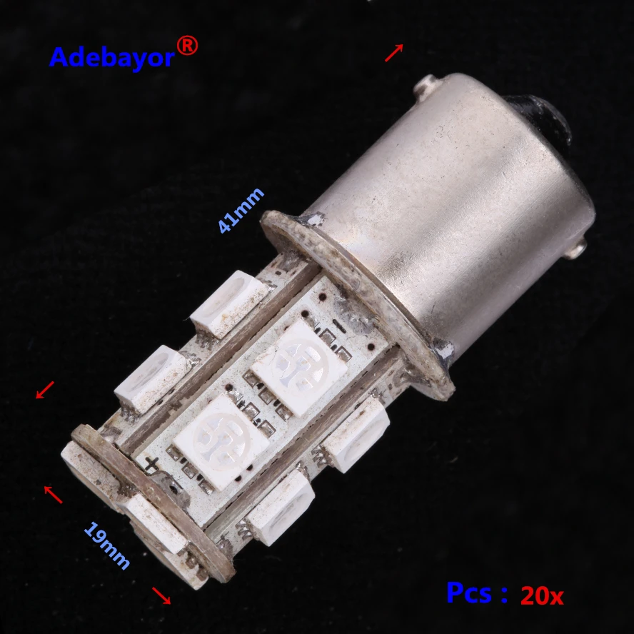 

20x 1156 Ba15s 13 LED SMD 5050 Car turn Signal Tail Turn Brake Bulbs rear back up Light 12V White
