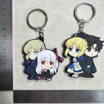 

Fate stay nighe Keychain Anime Fate Stay Night pvc figure FATE SABER LILY phone strap Keychain keyring pendant toys