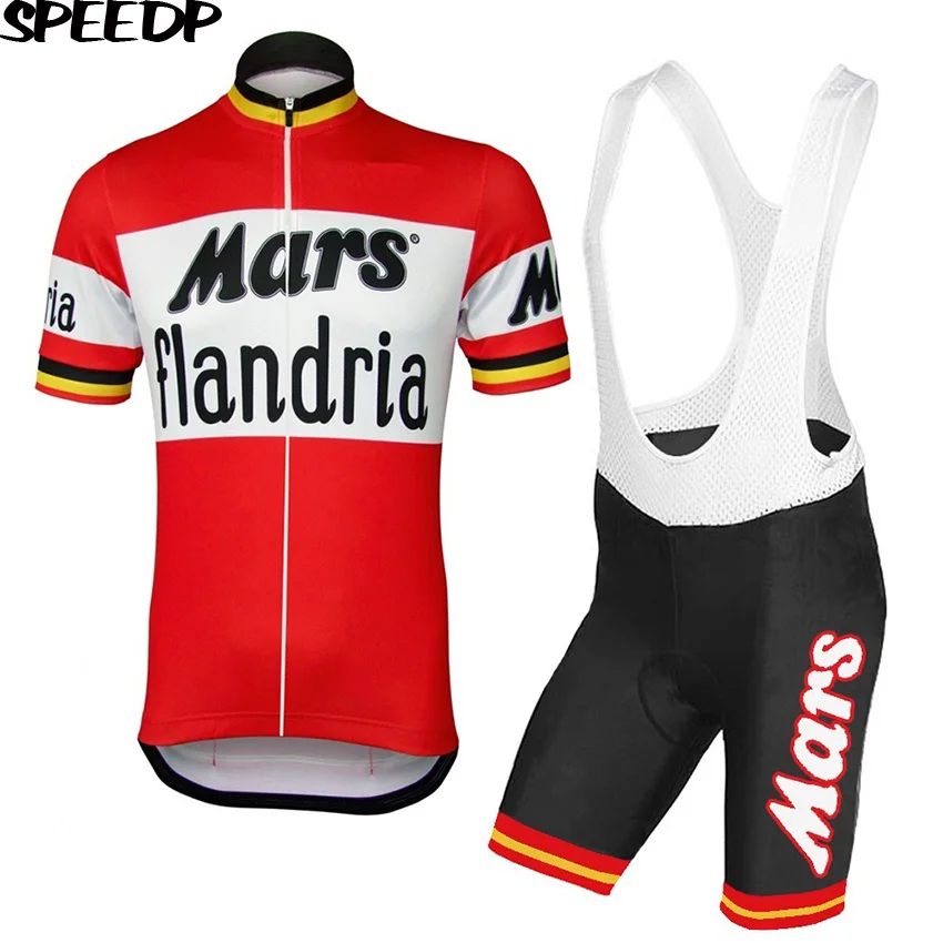 Retro Red flandria Cycling Jersey Gel Pad Shorts Set Bike Clothing Bicycle/MTB Clothes Ropa