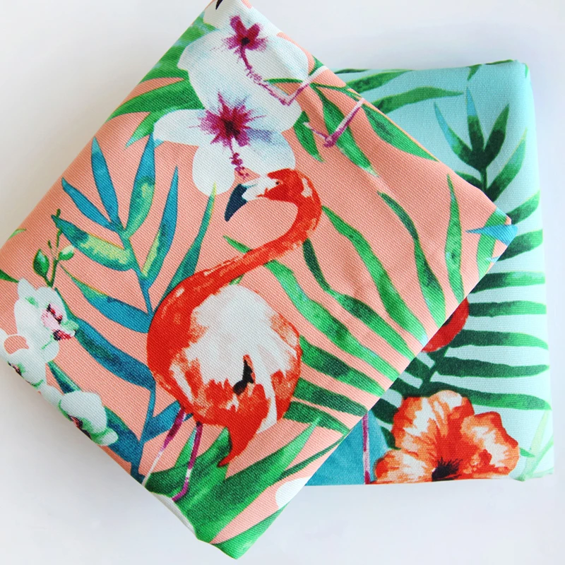 

Flamingo print Pure Cotton Canvas cloth for curtain cushion Pillow Table Cloth