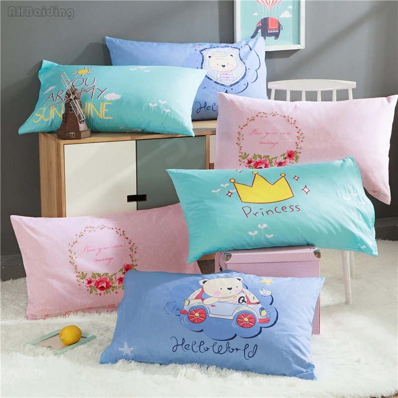 

Home Textile Cartoon Cute Boy and Girls Couple Lovers Pillow Case 2 Pcs/lot Bed Linens 100% Cotton Decorative Sleep Pillow Shams