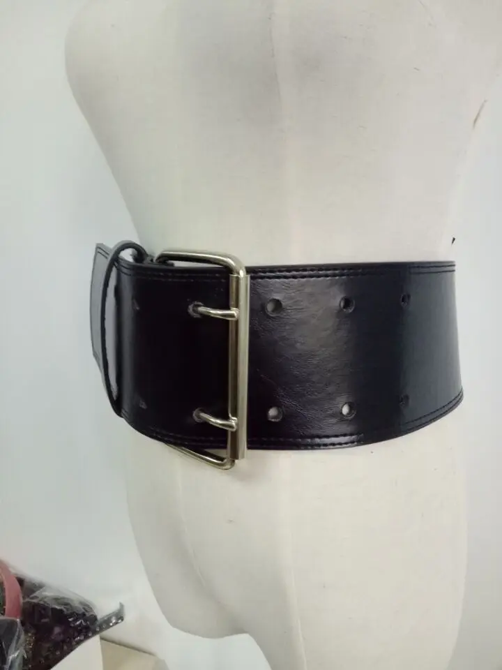 Модный Широкий кожаный ремень с большой металлической пряжкой, крутые длинные ремни в стиле панк, широкие ремни в стиле хип-хоп из искусственной кожи, женский ремень