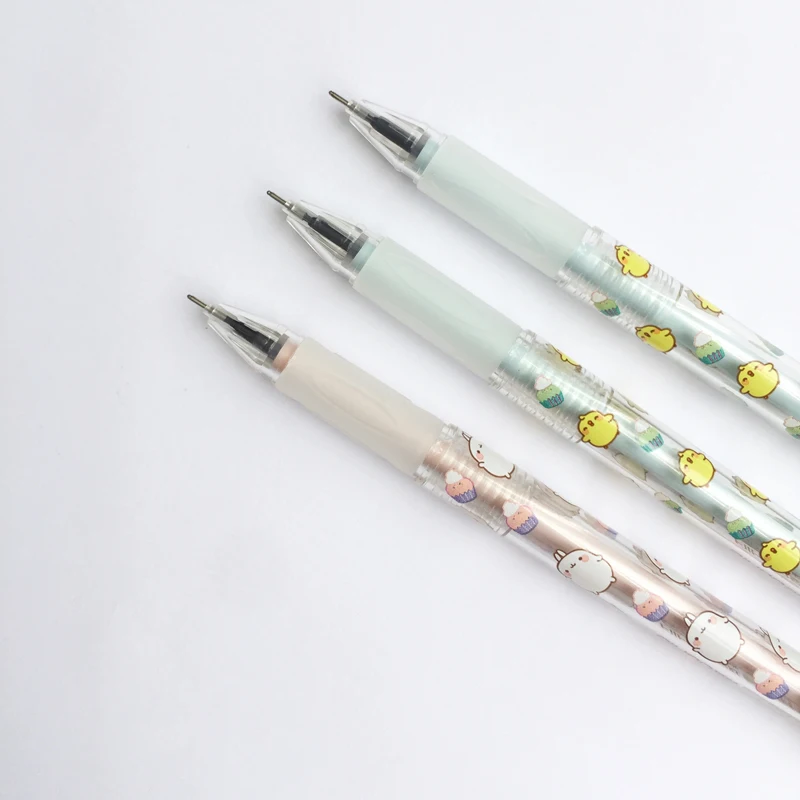 

N39 2X Kawaii Molang Pet Gel Pen Rollerball Pen School Office Supply Student Stationery 0.5mm Black Ink