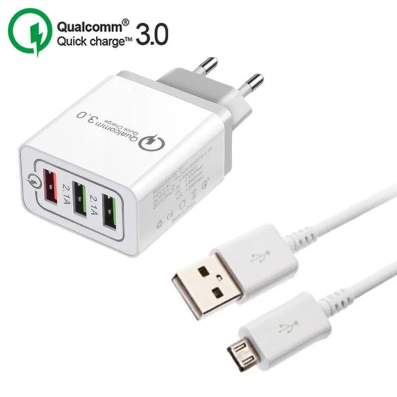 

For Samsung A6 A7 2018 A10 Nokia 5.1 3.1 Redmi Go 5 note 6 pro 9V 12V Quick Charge QC 3.0 USB Adapter & Type C USB Charger Cable