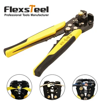 

Flexsteel Multifunctional Automatic Stripping Pliers Cable Wire Stripping Crimping Tools Cutting Multi Tool Pliers for 10-24AWG