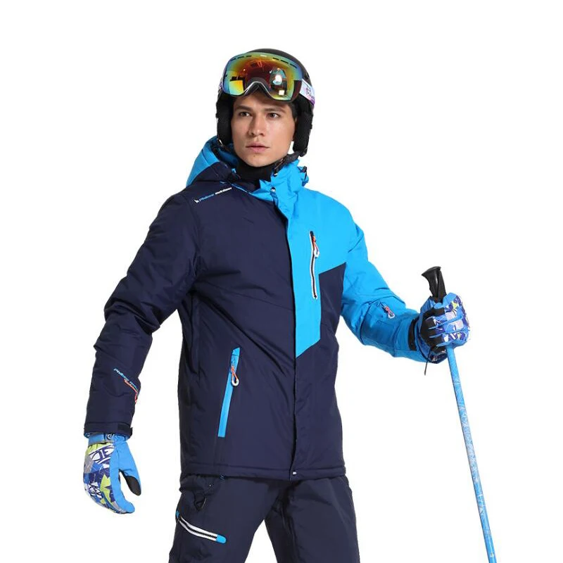 Nueva al aire libre de esquí de montaña de los hombres a prueba de viento impermeable térmico Snowboard hombre chaqueta de esquí ropa de patinaje espesar con Velve