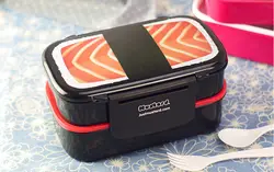 Двойной Слой Микроволновая Печь Бенту Lunch Box 1.4L Японский Стиль Пластиковые Контейнеры Для Пищевых Продуктов