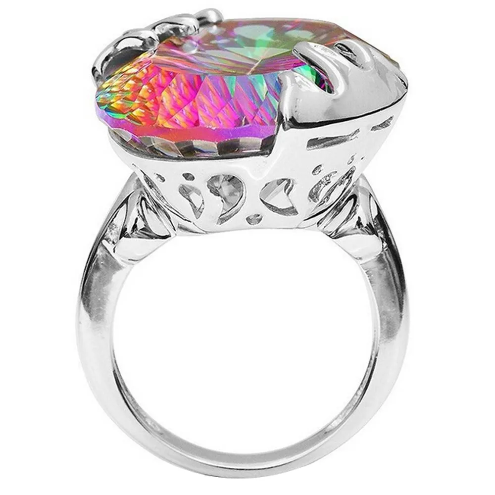 

Woman Seven Color Mystic Rainbow Jewel Ring Fashion Marriage Ring rings for women ring jewelry anillos mujer