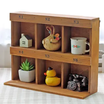 

ZAKKA Real Wooden Sundries Storage Box Cosmetic Remote Control Storage Box Practical Creativity Wall hang Display Cabinet