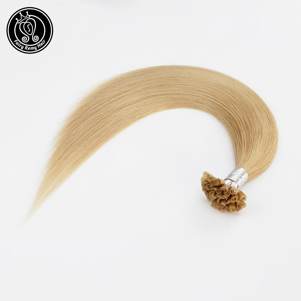 Фея Волосы Remy 0 8 г/локон 16 &quot18&quot с u образными клипсами для фиксации накладные