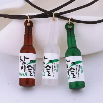 

Houbian Beer Bottle Short Pendant Necklace Sweet Romantic Creative Beer Bottle Jewelry Wholesale
