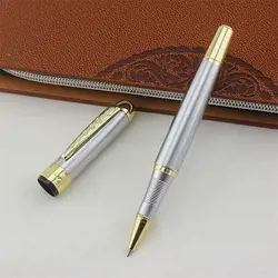 Высокое качество Jinhao 250 серебристый металл шариковая ручка с золотой клип школьные канцелярские принадлежности брендов письменной форме