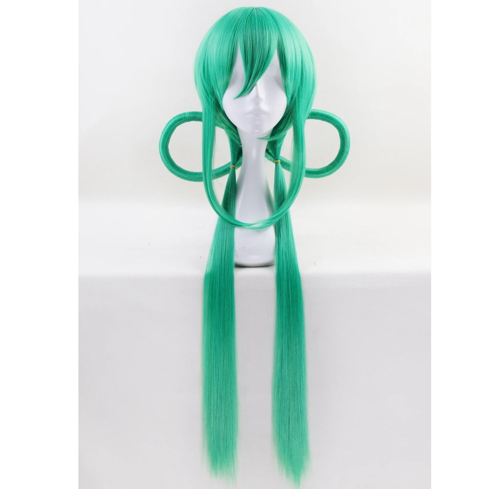 

95cm Land of the Lustrous Jade Cosplay Wig Houseki no Kuni Costume Play Long Green Ponytail Wigs Halloween Synthetic Hair