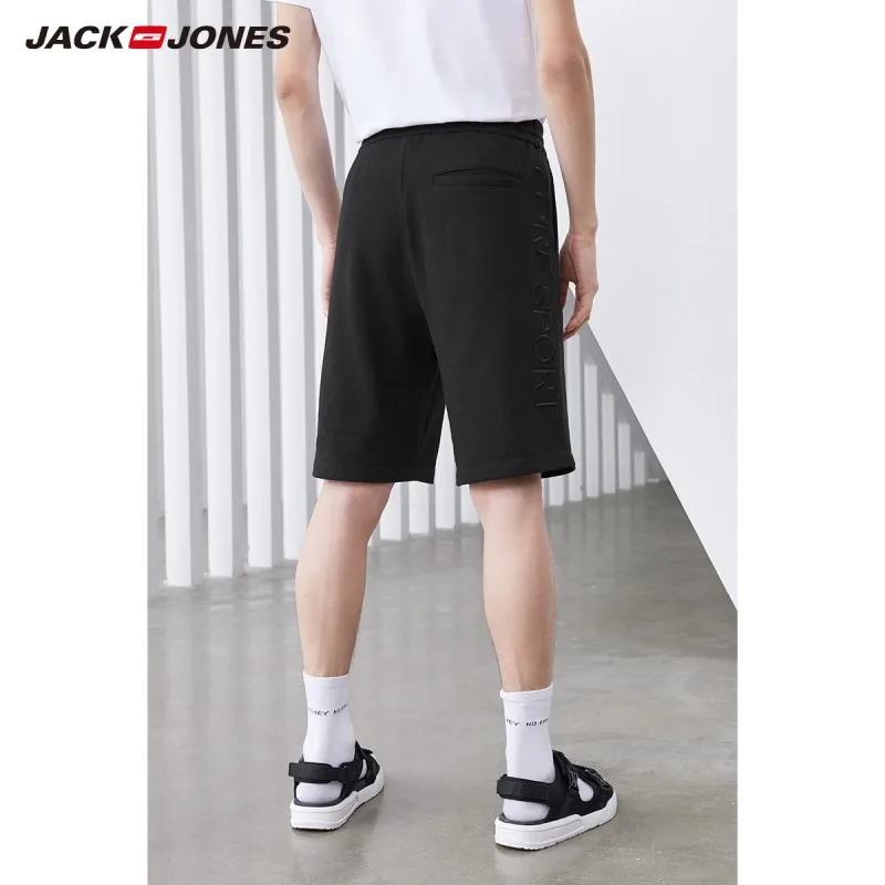 JackJones мужские вышитые талии Drawstring свободные хлопковые шорты | 219115505