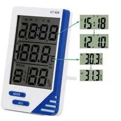 3 в 1 цифровой термометр-гигрометр, часы Крытый Открытый ЖК-дисплей Дисплей Температура влажность тестер метр колеи Портативный