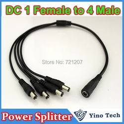 

1pcs DC power Splitter 1 to 4 Way DC Power Splitter Cable for CCTV Security Cameras 5.5X2.1mm