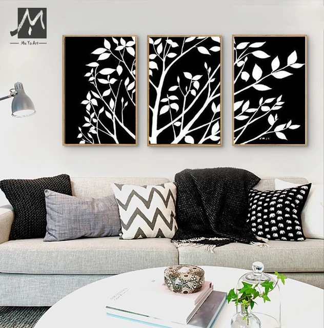 3 piece black white pinturas al oleo canvas wall art modern abstract wall tree artwork picture 3 piece black white pinturas al oleo canvas wall art modern abstract wall tree artwork picture