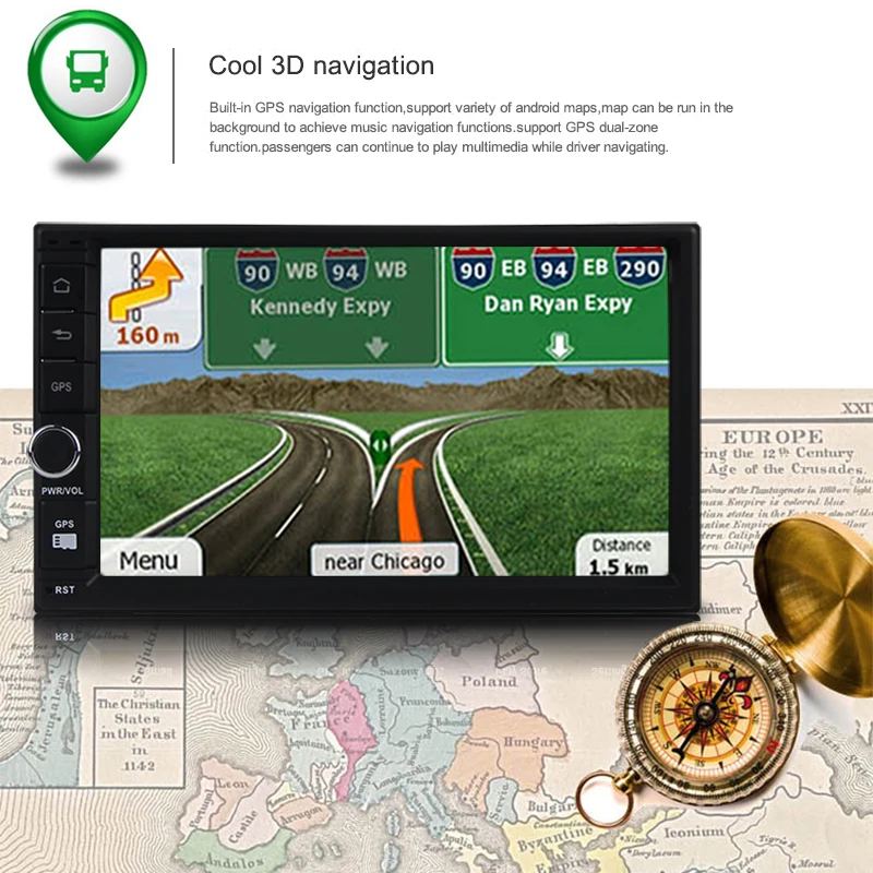 Flash Deal Ancluu 7 inch 2 din android 8.1 car dvd player GPS radio for NISSAN Hyundai cars tape recorder navigation 9