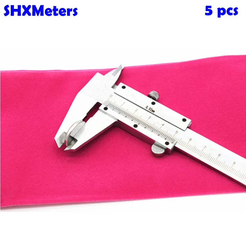 

5 pcs 1 Lot Vernier Caliper 0-150mm/6" Metal Calipers Gauge Micrometer Measuring Tools with Gift Pouch