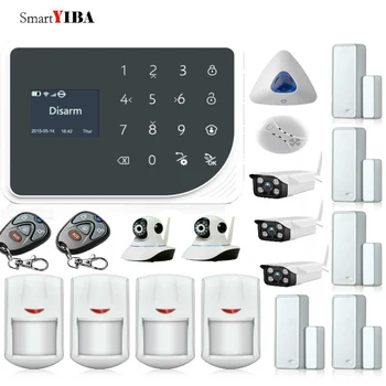 

SmartYIBA Wireless Wifi GSM Home Security Alarm System ISO Android APP TFT Touch Panel Security Alarm System IP Camera