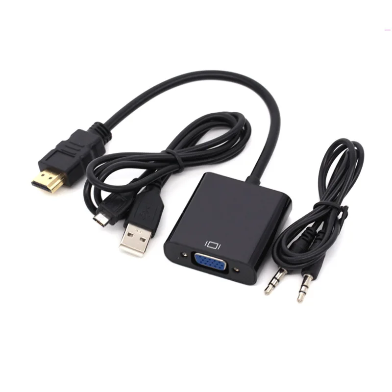 HDMI to VGA Adapter Cable HDMI to VGA Converter Adapter for PS3 PS4 Laptop TV Box HDTV XBOX Support 1080P with Audio Cable HDMI to VGA Adapter Cable HDMI to VGA Converter Adapter for PS3 PS4 Laptop TV Box HDTV XBOX Support 1080P with Audio Cable