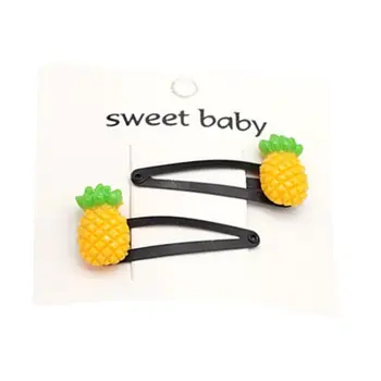 

2Pcs/Pair Baby Children Girls Delicate Handmade Hair Clips 3D Cartoon Duck Fruits Flower Metal Snap Hairpins
