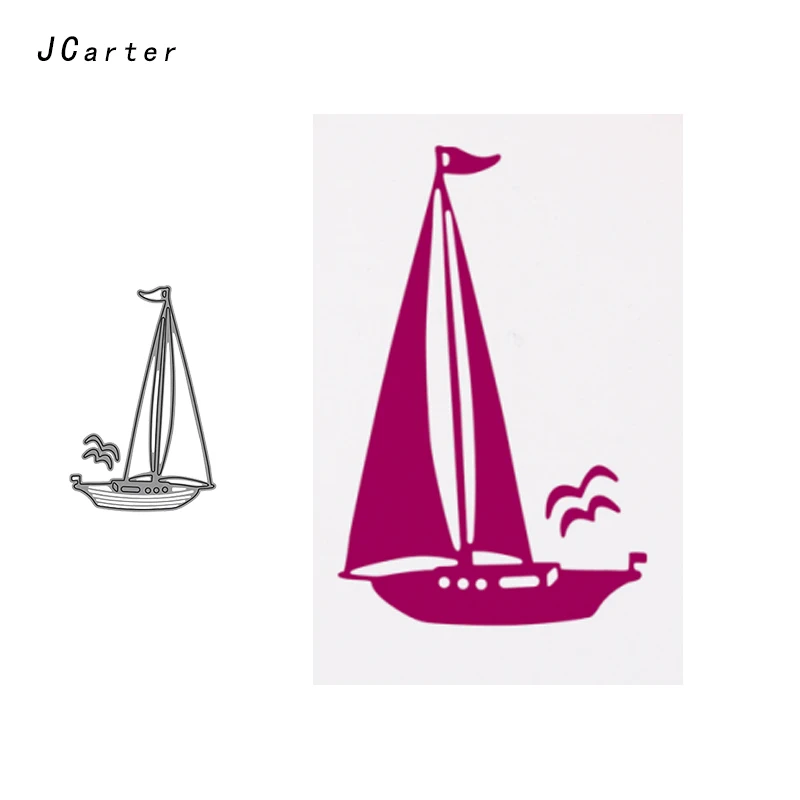 

JCarter Seagull Sailing Boat Metal Cutting Dies Stencils for Scrapbooking DIY Embossing Folder Paper Cards Handmade Album Crafts