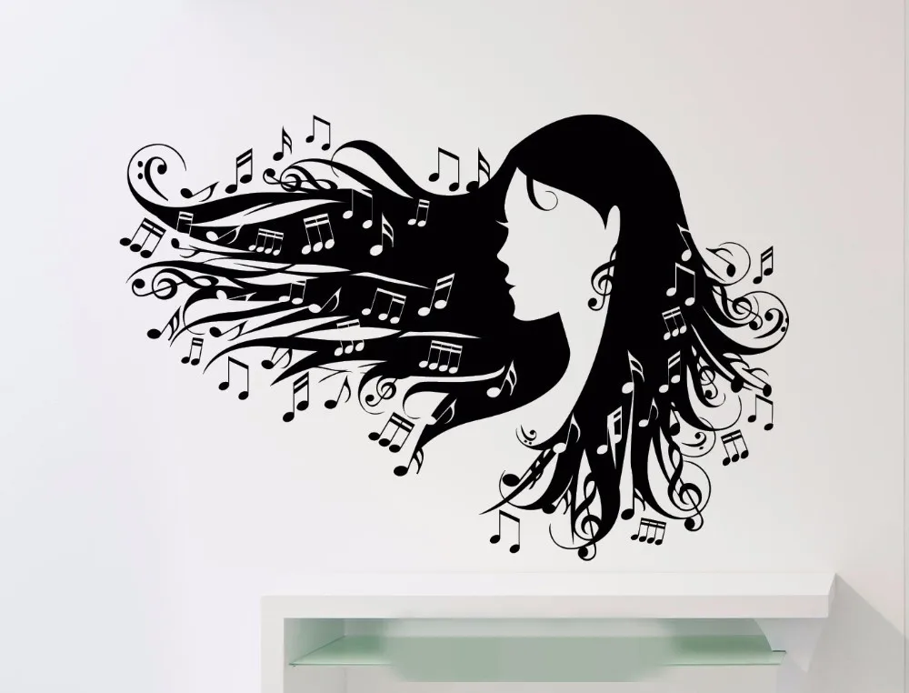 силуэты дамы с цветами в волосах. дебюсси девушка с волосами цвета льна ноты для фортепиано. ноты в голове. женский силуэт с волосами длинными волосами. ноты рисунок.