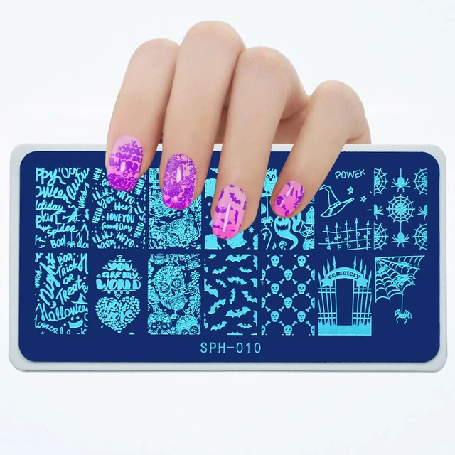 Candy Skull Stamping Plate Nail Art Accessories large and small